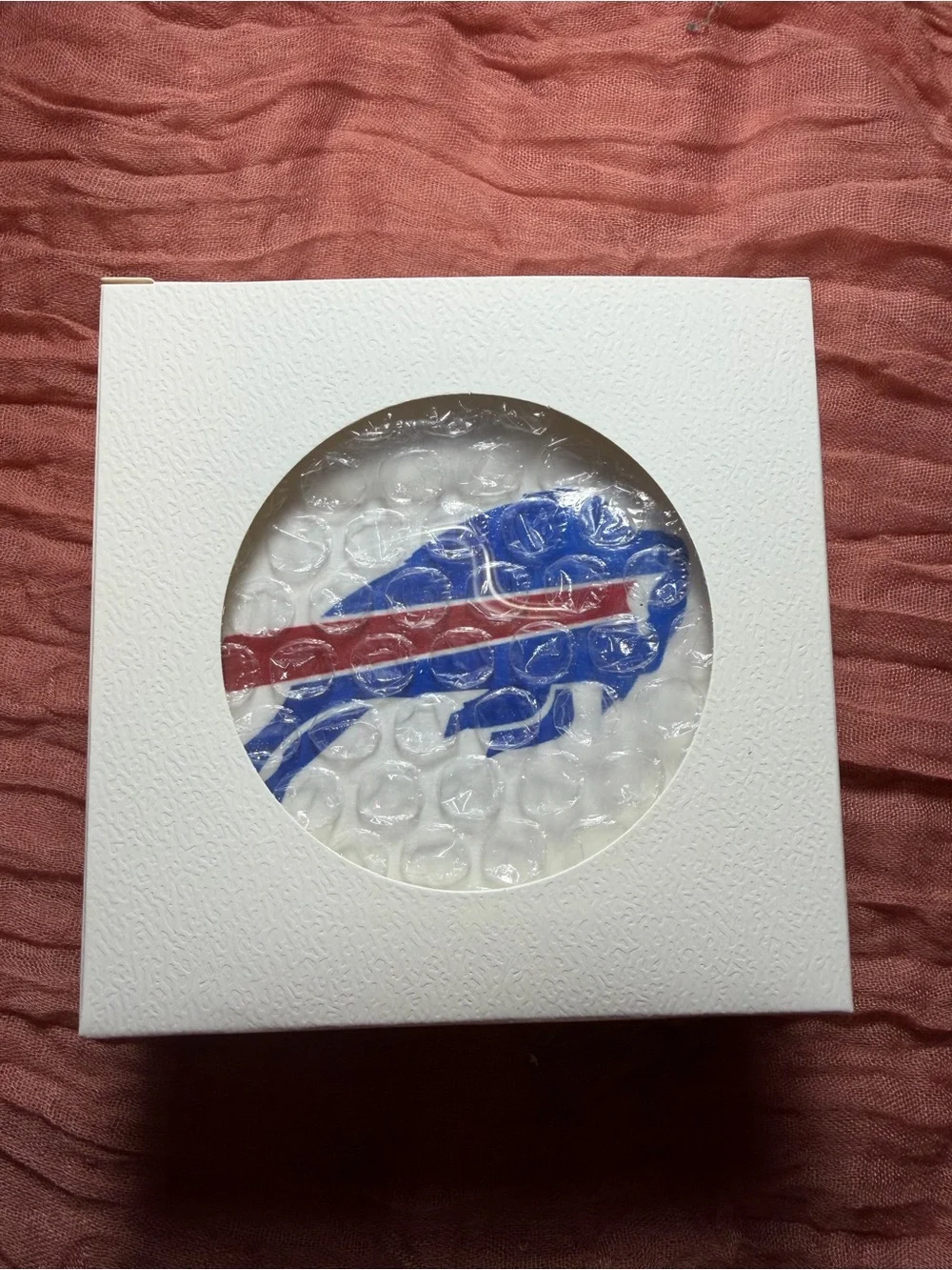 Buffalo Bills Home Dining Coasters - Set of 2 - White with Blue & Red Logo